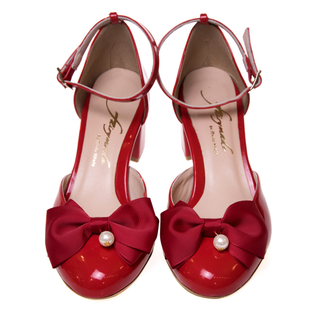 “Audrey” Red Bow Heels – Fairymade | Handcrafted by Myrto Kliafa!