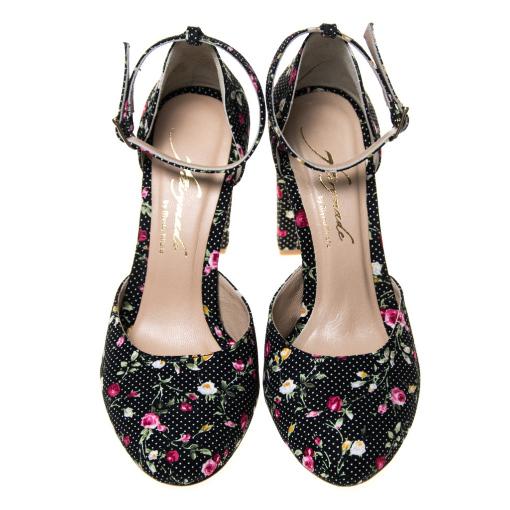 “Black Pois Floral” Heels – Fairymade | Handcrafted by Myrto Kliafa