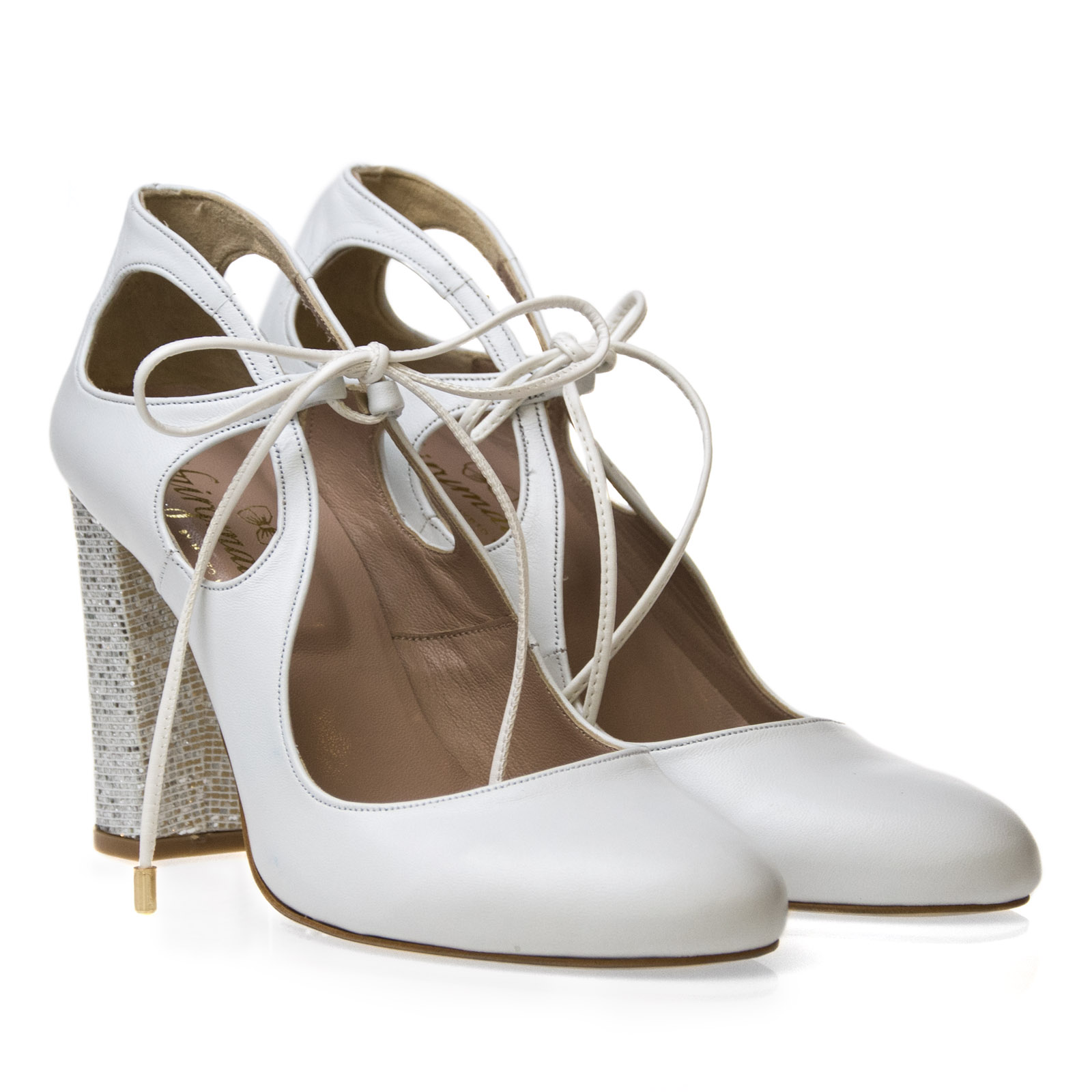 “Aurelia Silver And White” Bridal Heels – Fairymade | Handcrafted by