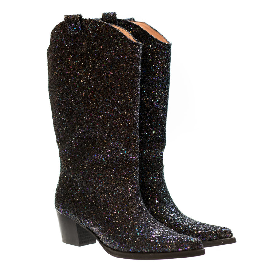 “Black Multi Glitter” Fairy Cowboy Boots – Fairymade | Handcrafted by ...