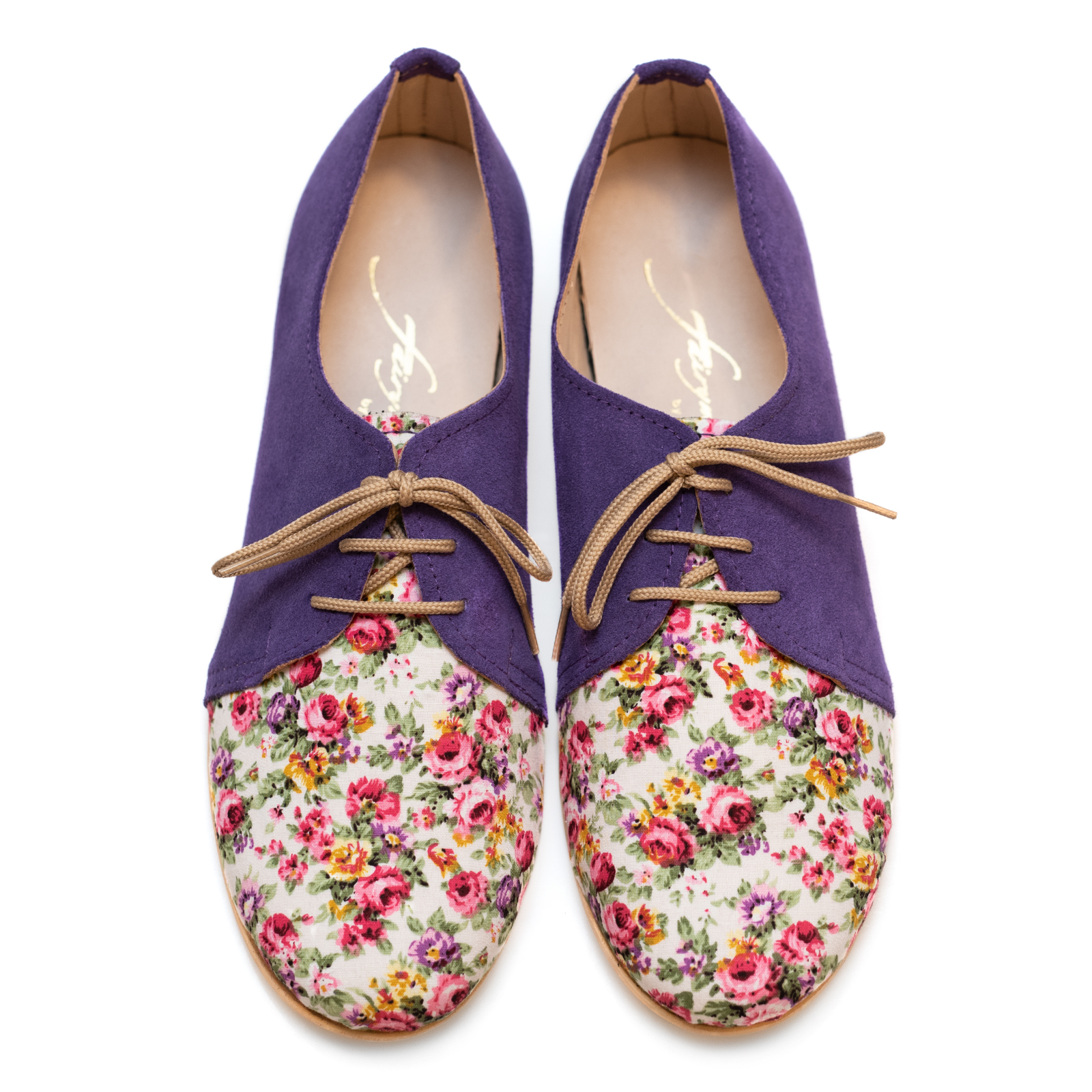 “Violet Floral” Oxfords – Fairymade | Handcrafted by Myrto Kliafa