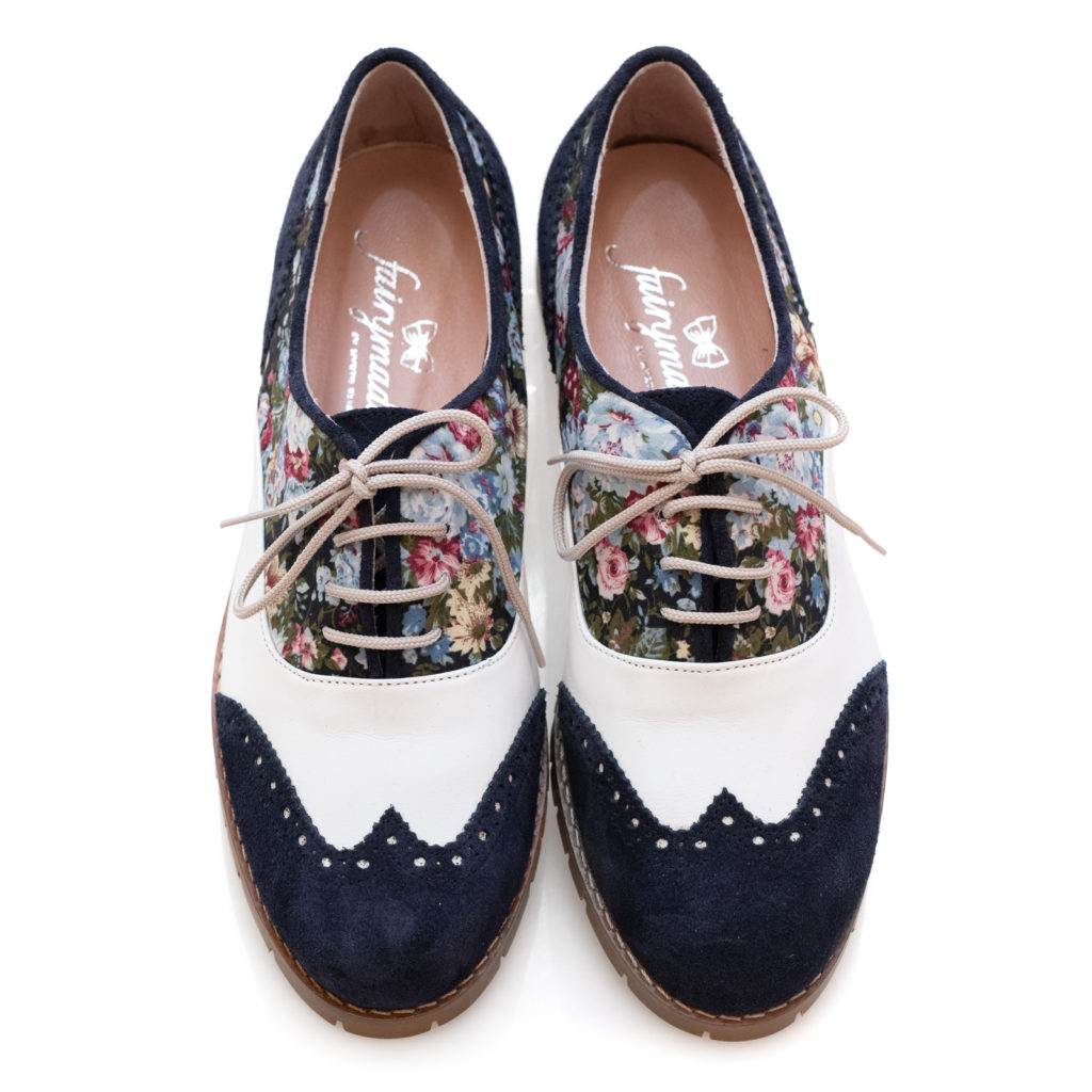 “Blue Floral” Brogues – Fairymade | Handcrafted by Myrto Kliafa