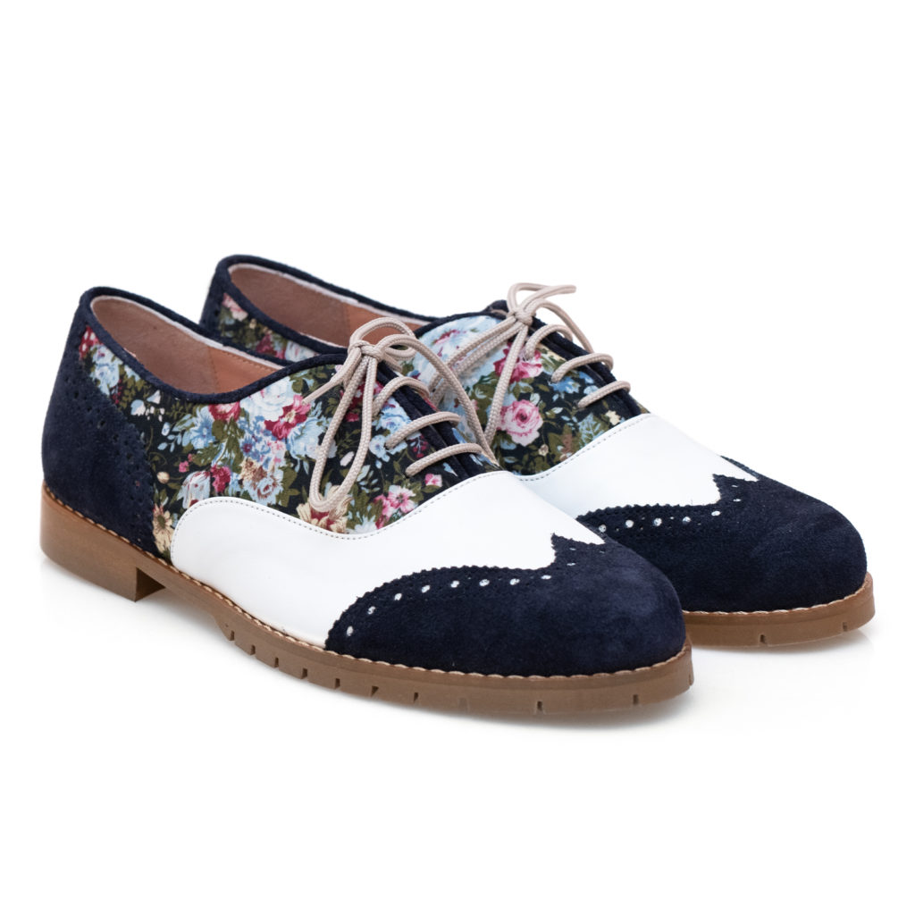 “Blue Floral” Brogues – Fairymade | Handcrafted by Myrto Kliafa