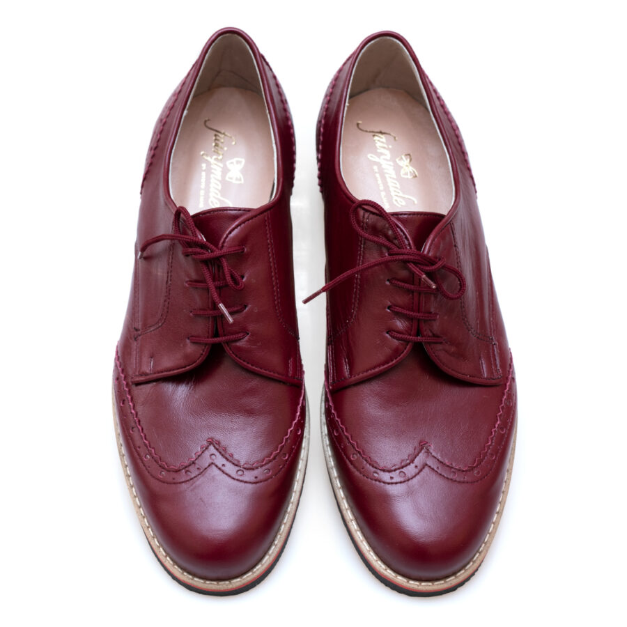 Burgundy Leather Mens Brogues – Fairymade | Handcrafted by Myrto Kliafa