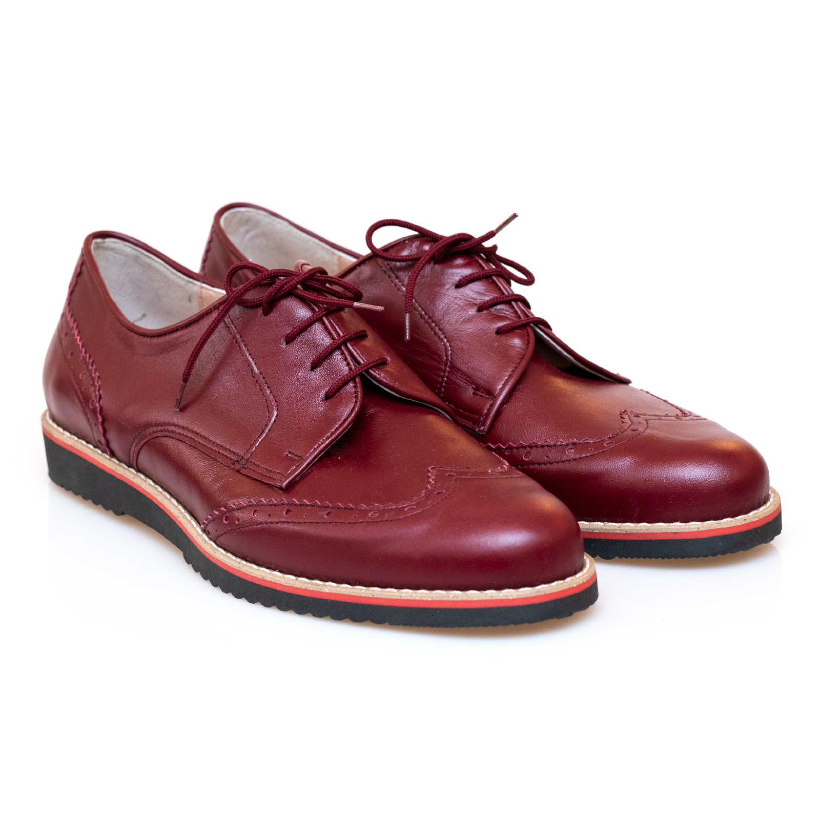 Burgundy Leather Mens Brogues – Fairymade | Handcrafted by Myrto Kliafa