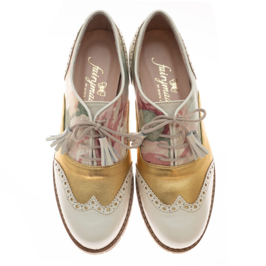 “Gold And Creme” Brogues – Fairymade | Handcrafted by Myrto Kliafa